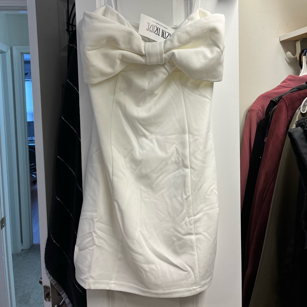 12th tribe white dress with bow. Brand new